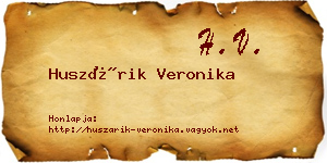 Huszárik Veronika névjegykártya
